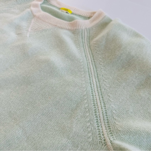 J. Crew 100% Cashmere Plaited Relaxed Sweatshirt in Wintermint Snow | XXL | NWOT - Picture 6 of 10